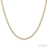 1 ctw Double Row Round Cut Diamond Necklace in 10K Yellow Gold